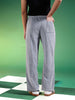 Light Grey Lining Pattern Plain Corduroy Pants