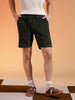 Olive Lining Pattern Plain Corduroy Shorts