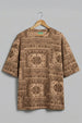 Paisley Beige All Over Printed Plus Size T-shirt