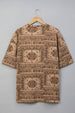 Paisley Beige All Over Printed Plus Size T-shirt