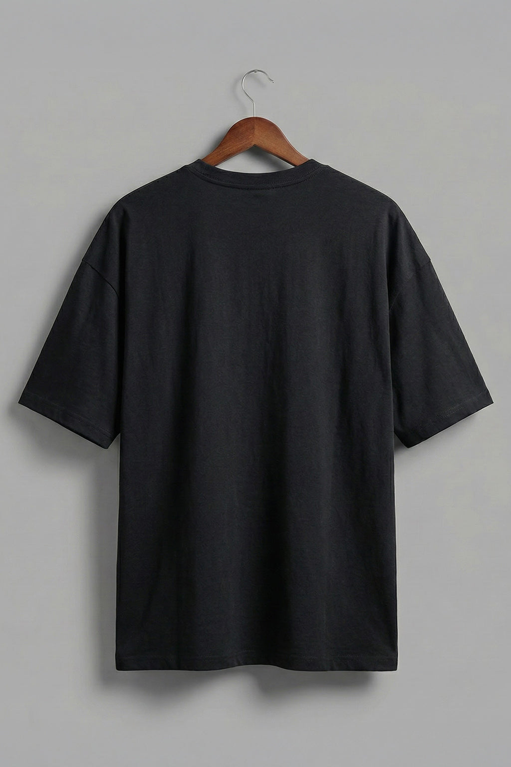 Black Plain Plus Size T-shirt