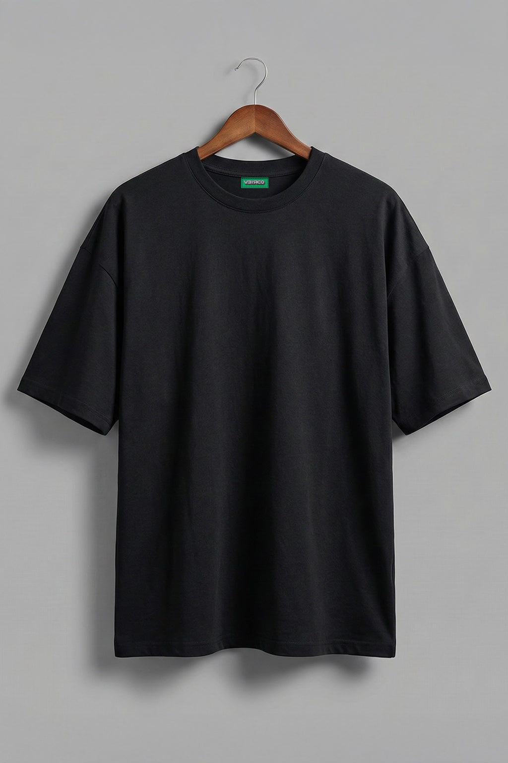 Black Plain Plus Size T-shirt