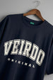 Veirdo Original Navy Typography Printed Plus Size T-shirt