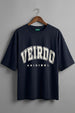 Veirdo Original Navy Typography Printed Plus Size T-shirt