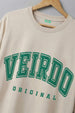 Veirdo Original Beige Graphic Printed Plus Size T-shirt