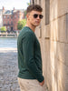 Green Plain Full Sleeves V-Neck Regular Fit T-shirt