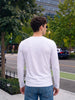 White Plain Full Sleeves V-Neck Regular Fit T-shirt