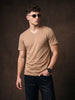 Cork Plain V-Neck Regular Fit T-shirt
