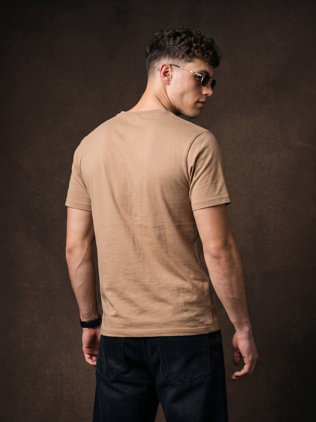 Cork Plain V-Neck Regular Fit T-shirt