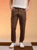 Brown Pure Woven Narrow Fit 5 Pocket Cargo