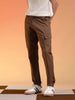 Brown Pure Woven Narrow Fit 5 Pocket Cargo