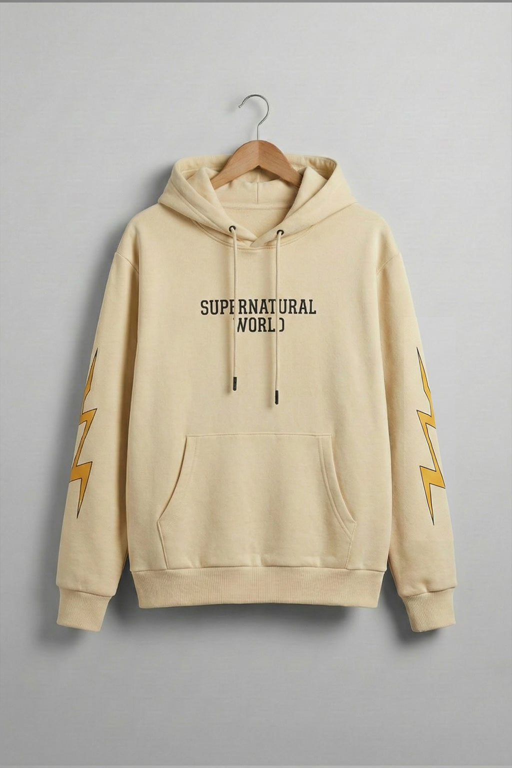 Beige Fantasy: Stylish Men's Illusions Regular Fit Hoodie