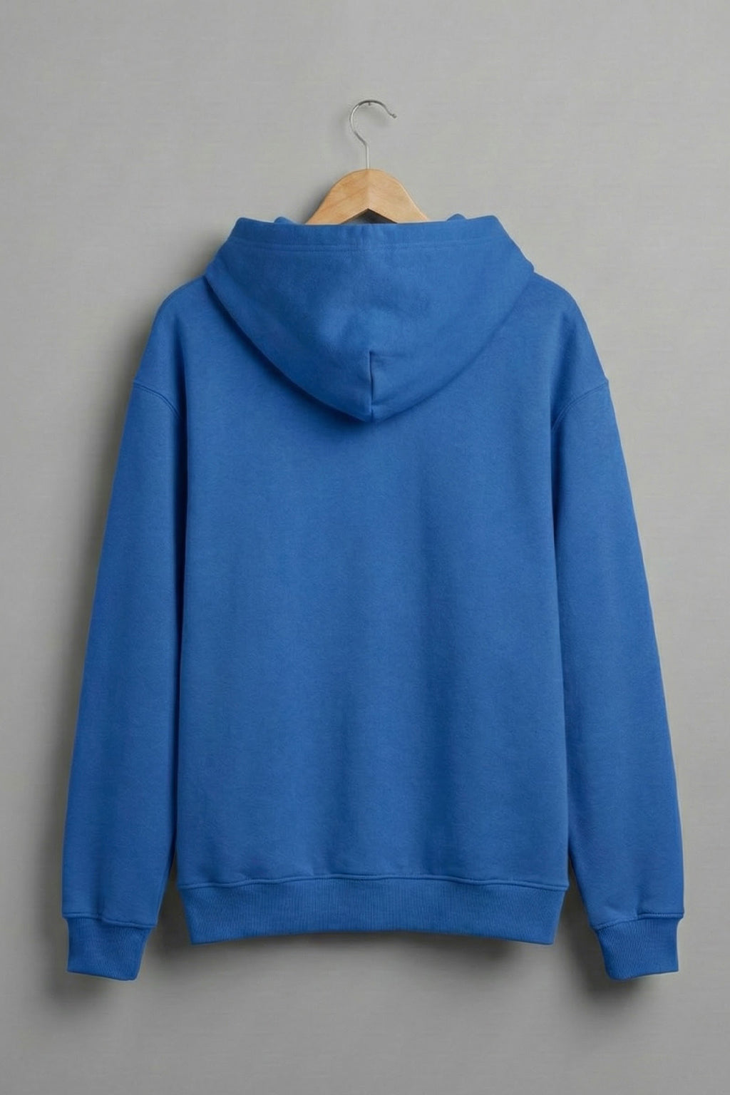 Smile Blue Oversized Pocket Graphic Printed Hoodie