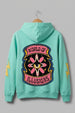World of Illusion Green Back Printed Regular Fit Hoodie