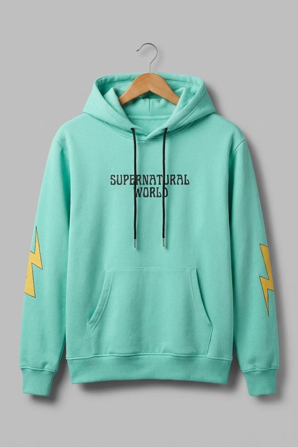 World of Illusion Green Back Printed Regular Fit Hoodie