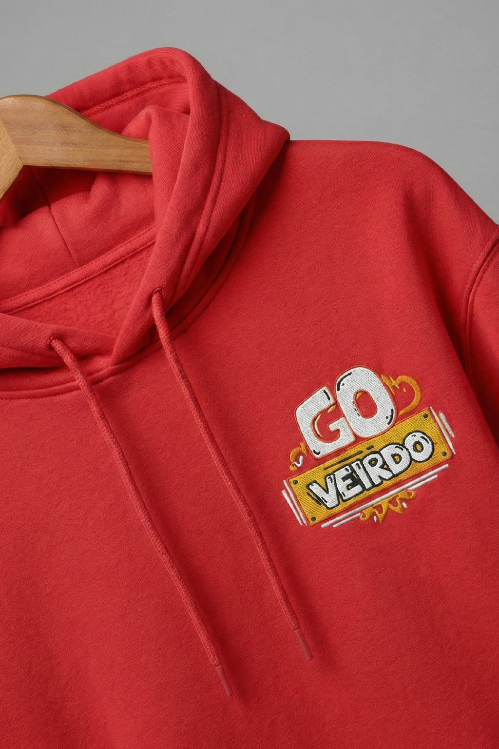 Go Veirdo Magenta Pocket Printed Oversized Hoodie