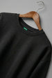 Black Plain Regular Fit Sweatshirt