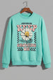 Keep Growing Green Front Printed Regular Fit Sweatshirt