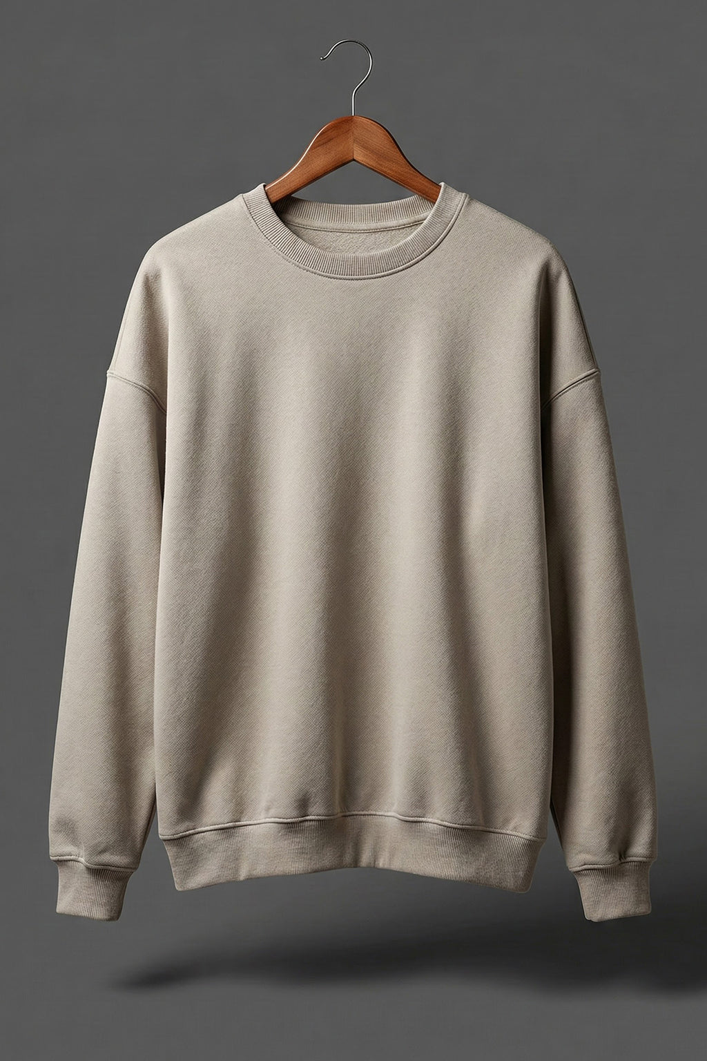 Grey Plain Oversized Sweatshirt