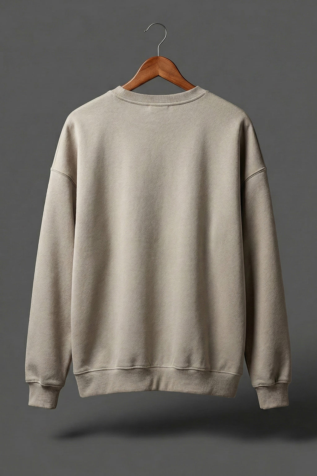 Grey Plain Oversized Sweatshirt