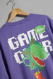 Purple Game Over Back Typographic Printed Sweatshirt