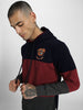 Varsity Explorer: Men's Maroon Color Blocked Hoodie Veirdo