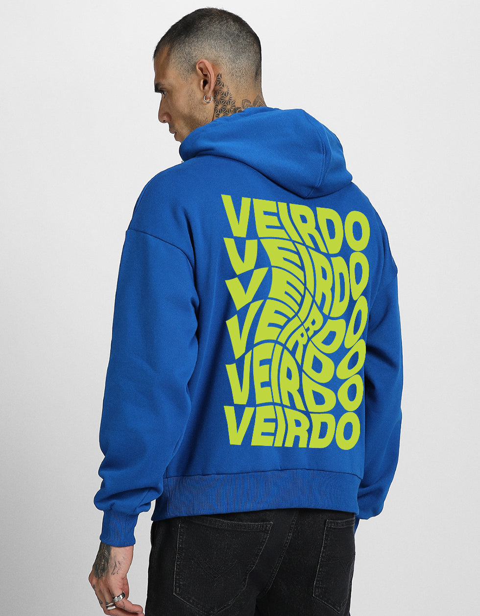 Veirdo in Blue: Men's Hooded Neck Hoodie Veirdo