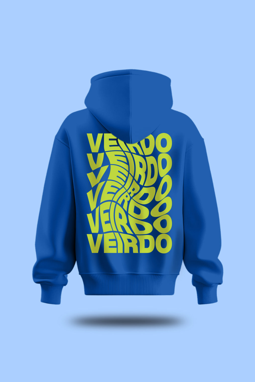 Veirdo in Blue: Men's Hooded Neck Hoodie