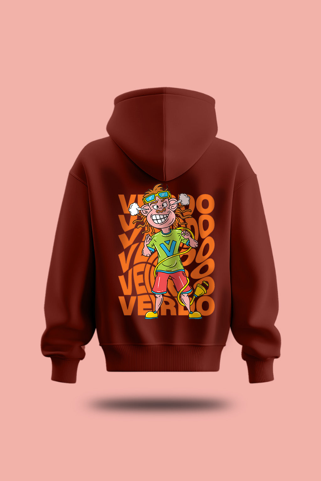 Veirdo's Rust Back Typographic Printed Hoodie