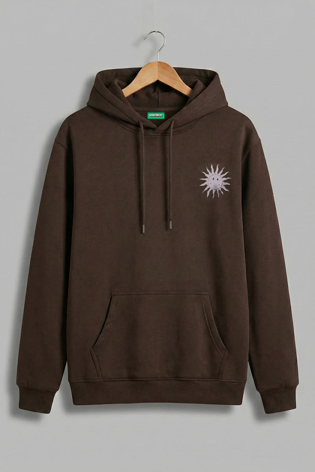 Brandy Bliss: Chic Brown Sun Men's Regular Fit Hoodie
