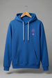 Royal Blue Men's Printed Regular Fit Hoodie
