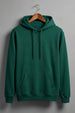 Dark Green Plain Regular Fit Hoodie