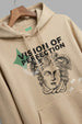 Masterpiece in Beige: Men's Perfection Print Oversized Hoodie