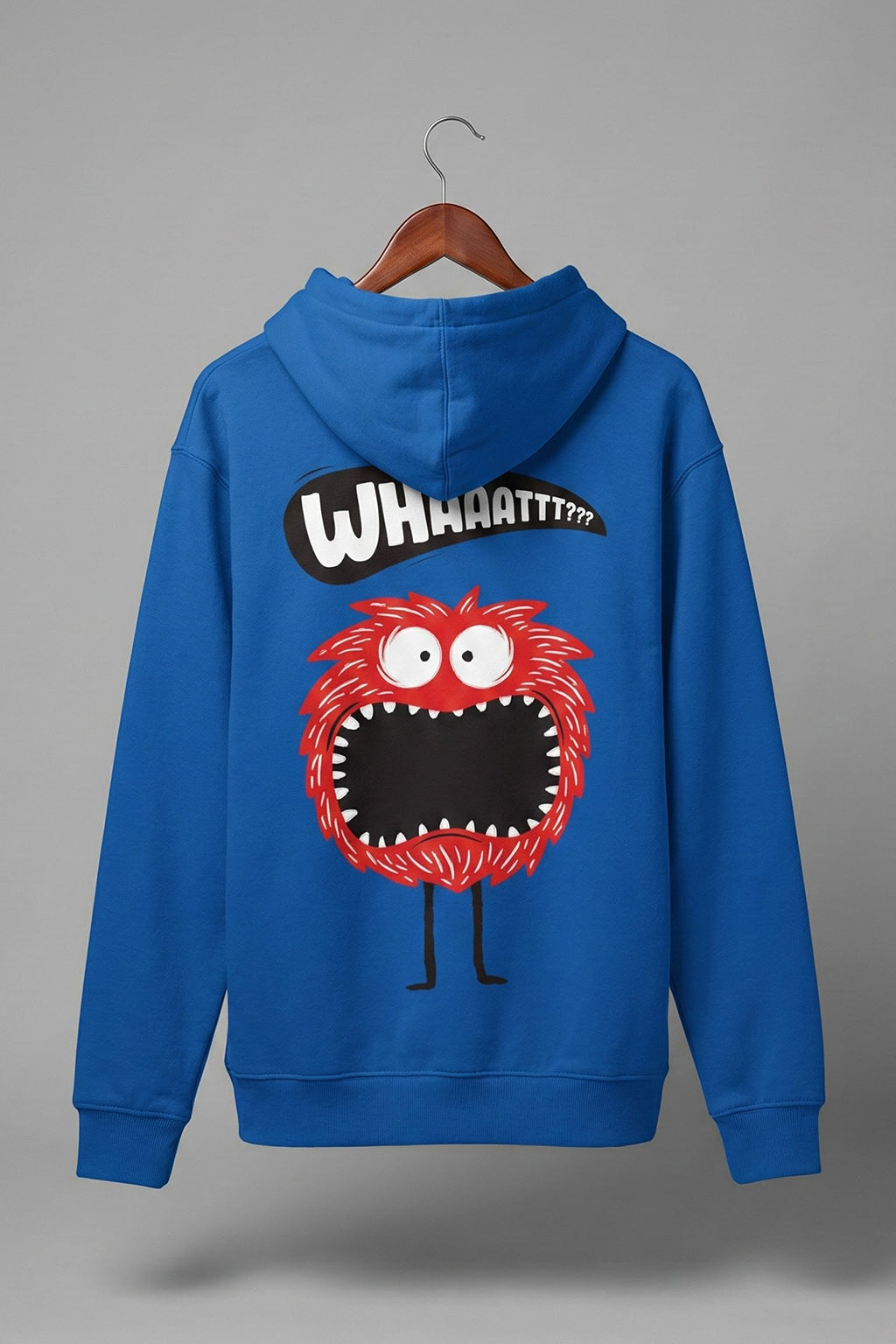Skull Dark Blue Back Graphic Printed Regular Fit Hoodie