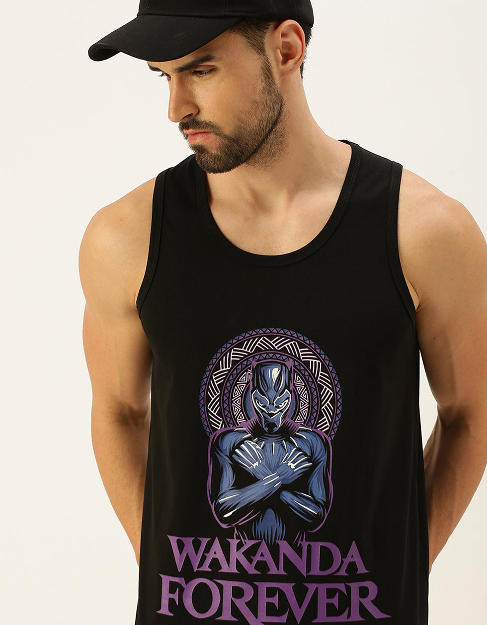 Wakanda Forever Printed Men's Vests- Original Marvel Tee Veirdo