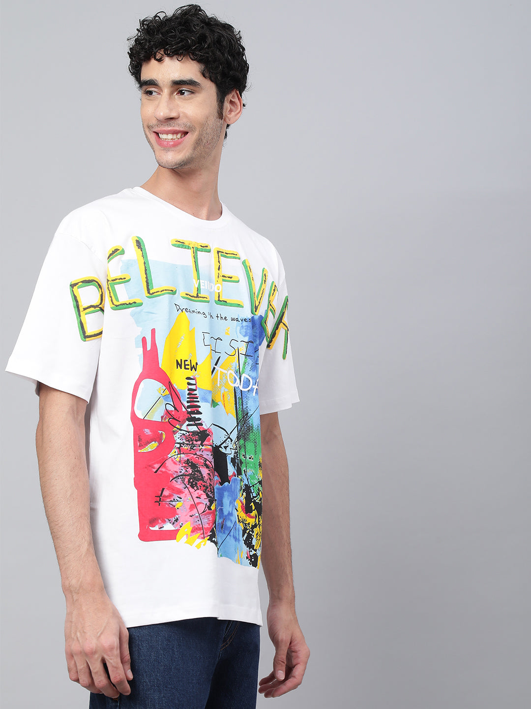 White Believer Oversized T-Shirt (Free Size) Veirdo
