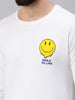 White Full Sleeve Printed T-Shirt Veirdo