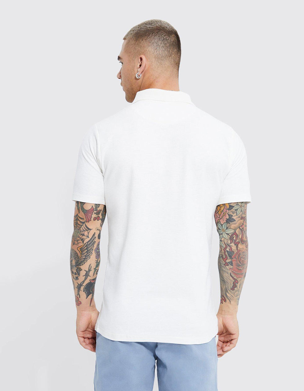 White Rose Printed Polo T-Shirt Veirdo