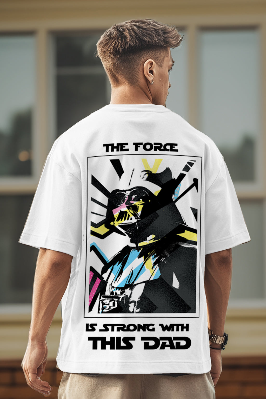 Star Wars White Oversized Back Graphic Printed Tshirt Veirdo