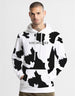 Cow White Regular Fit Graphic Printed Hoodie