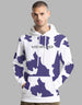 Cow Lilac Regular Fit Graphic Printed Hoodie