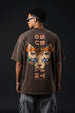 Devil Horn Oversized Acid Washed Graphic Back Printed Exclusive T-shirt