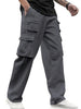 Grey Pure Cotton Baggy Fit 6 Pocket Cargo