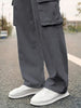 Grey Pure Cotton Baggy Fit 6 Pocket Cargo