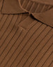 Brown Ribbed Flatknit Textured Regular Fit Exclusive Polo T-Shirt
