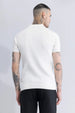 White Ribbed Flatknit Textured Regular Fit Exclusive Polo T-Shirt