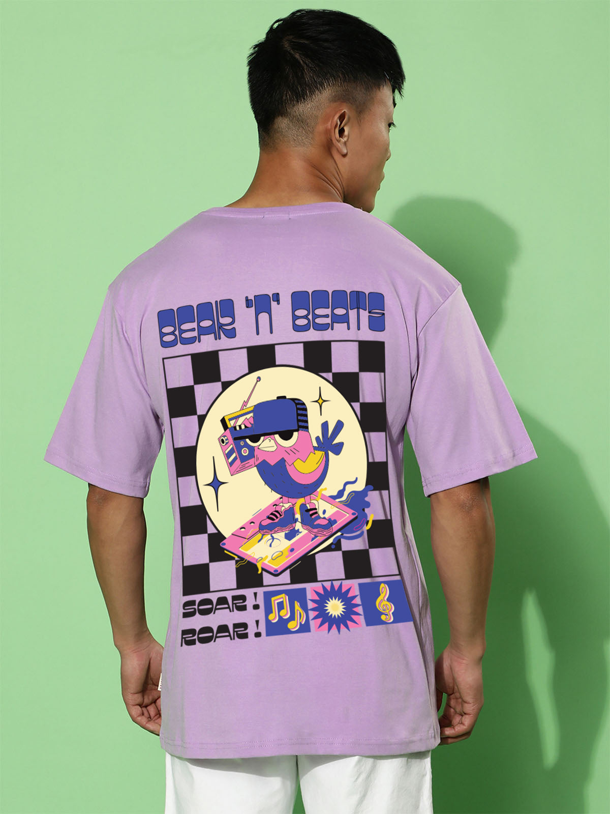 Sour Roar Lilac Oversized Printed Tshirt