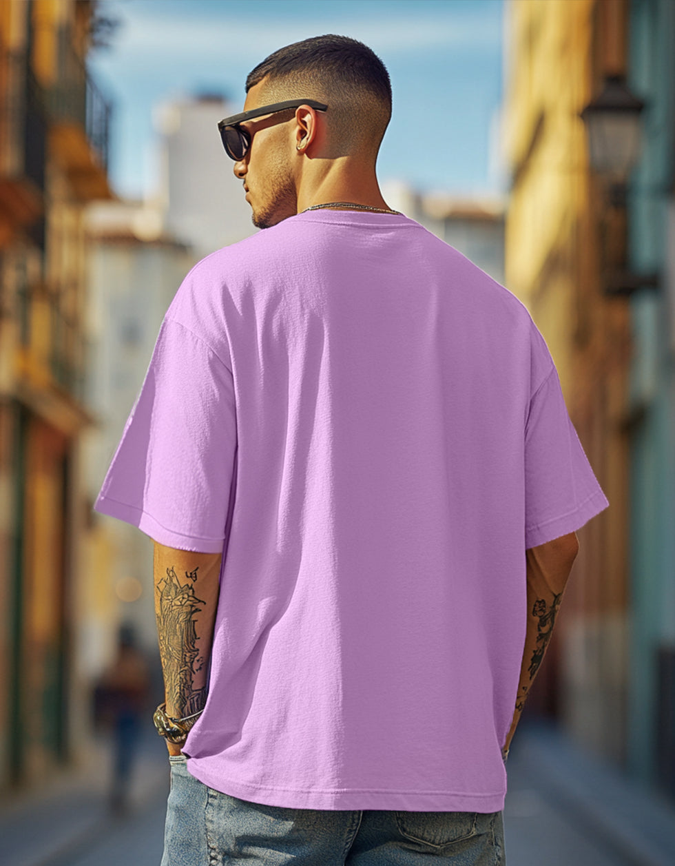 Lilac Plain Oversized T-shirt