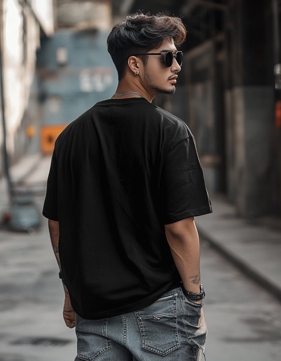 Black Plain Oversized T-shirt