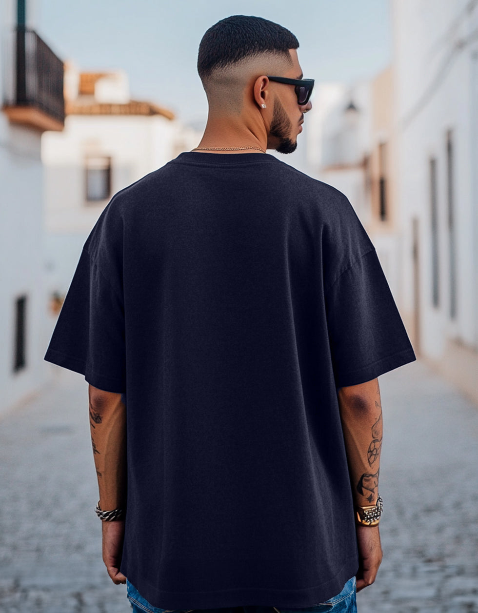 Navy Plain Oversized T-shirt